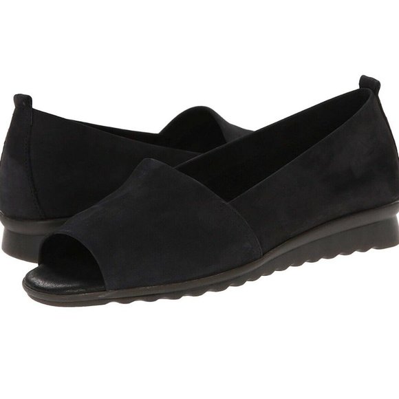 The FLEXX Black Open Peep Toe Leather Wedge US 6 - Picture 5 of 5